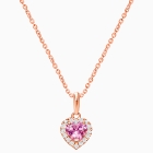 Blissful Heart, Halo Necklace, Mother&#039;s Necklace (Includes Chain) - 14K Rose Gold