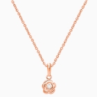 Blushing Rose, Clear CZ Children&#039;s Necklace for Girls - 14K Rose Gold