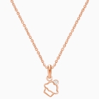 Cupcake Cutie, Clear CZ Children&#039;s Necklace for Girls - 14K Rose Gold