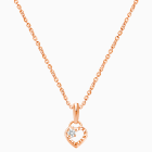 Touch of Sparkle, Clear CZ Heart, Children&#039;s Necklace for Girls - 14K Rose Gold