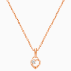 Touch of Sparkle, Clear CZ Heart, Teen&#039;s Necklace for Girls - 14K Rose Gold