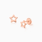 Wish Upon a Star, Baby/Children&#039;s Earrings, Screw Back - 14K Rose Gold