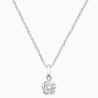 Blushing Rose, Clear CZ Teen&#039;s Necklace for Girls - 14K White Gold
