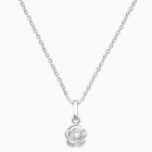 Blushing Rose, Clear CZ Mother&#039;s Necklace for Women - 14K White Gold