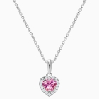 Blissful Heart, Halo Necklace, Teen&#039;s Necklace (Includes Chain) - 14K White Gold