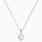 Touch of Sparkle, Clear CZ Heart, Children&#039;s Necklace for Girls - 14K White Gold