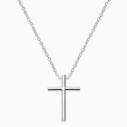 Rounded Cross, Communion Children&#039;s Necklace for Girls - 14K White Gold