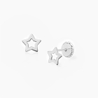 Wish Upon a Star, Baby/Children&#039;s Earrings, Screw Back - 14K White Gold