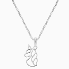 Unicorn Dreams, Children&#039;s Necklace for Girls - 14K White Gold