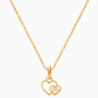 Better Together, Pavé CZ Heart Children&#039;s Necklace for Girls - 14K Gold