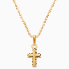 Beautifully Beveled, Cross Boy&#039;s Necklace (Includes Chain) - 14K Gold