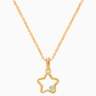 Bright Star, Blue CZ Children&#039;s Necklace for Girls - 14K Gold