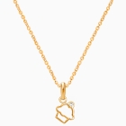 Cupcake Cutie, Clear CZ Children&#039;s Necklace for Girls - 14K Gold