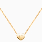 Mini Sliding Heart Necklace, (Includes Chain &amp; FREE 1-Side Engraving) - 14K Gold