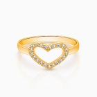 Heart of a Princess, Pavé CZ Children&#039;s Ring for Girls - 14K Gold