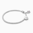 Dainty Heart, Baby/Children’s Beaded Bracelet for Girls (INCLUDES Engraved Initial) - Sterling Silver