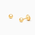 3mm Classic Round Studs, Baby/Children&#039;s Earrings, Screw Back - 14K Gold