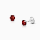 January Birthstone Studs, 4mm Swarovski® Crystal Baby/Children&#039;s Earrings, Screw Back - 14K White Gold