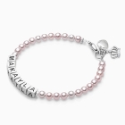 4mm Cultured Pearls, Teen&#039;s Name Bracelet for Girls - Sterling Silver