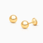 5mm Classic Round Studs, Teen&#039;s Earrings, Screw Back - 14K Gold