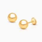 6mm Classic Round Studs, Teen&#039;s Earrings, Screw Back - 14K Gold