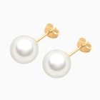 8mm Pearl Studs, Mother&#039;s Earrings, Friction Back - 14K Gold