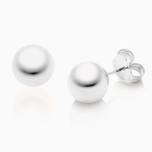 8mm Classic Round Studs, Teen&#039;s Earrings, Friction Back - 14K White Gold