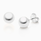 8mm Classic Round Studs, Mother&#039;s Earrings, Friction Back - 14K White Gold