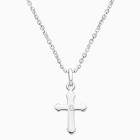 A Child&#039;s Faith, Teen&#039;s Cross Necklace for Girls - Sterling Silver