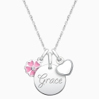 Baby Round &quot;Design Your Own&quot; Children&#039;s Necklace for Girls (50+ Optional Charms &amp; FREE Engraving) - Sterling Silver