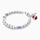 Boy&#039;s Birthstone, Christening/Baptism Baby/Children&#039;s Name Bracelet - Sterling Silver