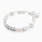 Crowned in Heaven, Teen&#039;s Name Bracelet for Girls - Sterling Silver