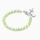 Birthstone Crystal, Baby/Children’s Beaded Bracelet for Boys (All 12 Birthstones Avail) - Sterling Silver