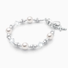 Diamonds &amp; Pearls, Baby/Children&#039;s Beaded Bracelet for Girls - Sterling Silver