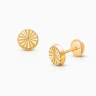 Diamond Cut Cutie, Christening/Baptism Baby/Children&#039;s Earrings, Screw Back - 14K Gold