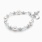 Diamonds &amp; Pearls, Baby/Children&#039;s Beaded Bracelet for Girls - Sterling Silver