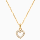 Eternal Heart, Clear CZ Teen&#039;s Necklace (Includes Chain) - 14K Gold