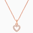 Eternal Heart, Clear CZ Teen&#039;s Necklace (Includes Chain) - 14K Rose Gold