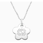 Large Flower, Engraved Children&#039;s Necklace for Girls (FREE Personalization) - Sterling Silver