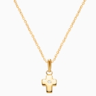 Forever in Faith Cross with Genuine Diamond, Children&#039;s Necklace (Includes Chain) - 14K Gold