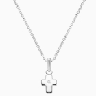 Forever in Faith Cross with Genuine Diamond, Children&#039;s Necklace (Includes Chain) - 14K White Gold