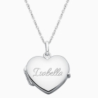 Heart Locket, Engraved Children&#039;s Necklace for Girls (FREE Personalization) - Sterling Silver