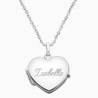 Heart Locket, Engraved Children&#039;s Necklace for Girls (FREE Personalization) - Sterling Silver