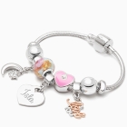 Adoré™ 7 Charm Starter Set, Baby/Children&#039;s Engraved Charm Bracelet for Girls - Sterling Silver