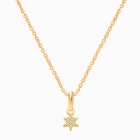 Born to Shine, Star with Genuine Diamonds Children&#039;s Necklace for Girls - 14K Gold