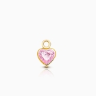 Heart - Pink CZ Bezel Set Baby/Children&#039;s Individual Charm (Add to Your Existing Bracelet or Necklace) - 14K Gold
