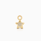 Star - Pavé CZ Baby/Children&#039;s Individual Charm (Add to Your Existing Bracelet or Necklace) - 14K Gold