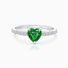 May Birthstone Ring - Heart CZ, Children&#039;s Ring for Girls - Sterling Silver