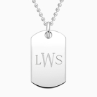  Military Pendant, Engraved Children&#039;s Necklace for Boys (Optional Charms &amp; FREE Personalization) - Sterling Silver
