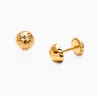 5mm Diamond Cut Classic Round Studs, Teen&#039;s Earrings, Screw Back - 14K Gold